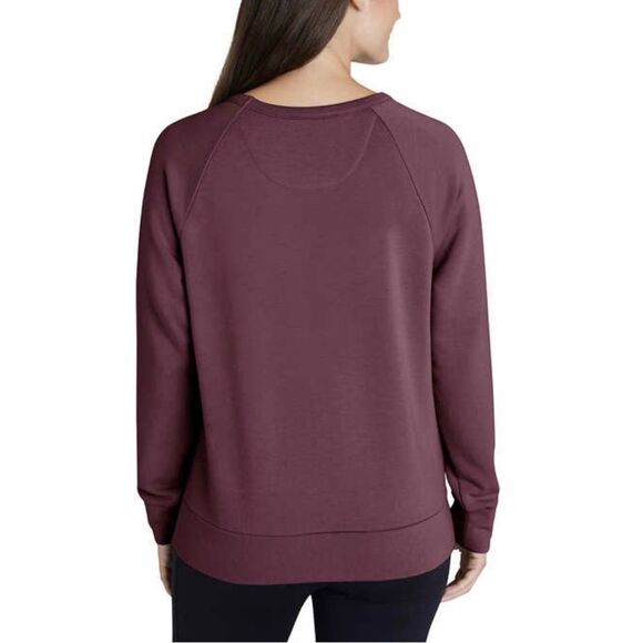 NWT EDDIE BAUER Women’s Sweatshirt Large Ultrasoft Crewneck Soft Stretch Purple - Picture 2 of 9